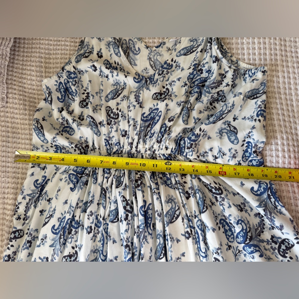 LUCKY BRAND Strappy V-Neck Gathered Floral Paisley Maxi Dress, MSRP $99, 1X - Picture 8 of 10